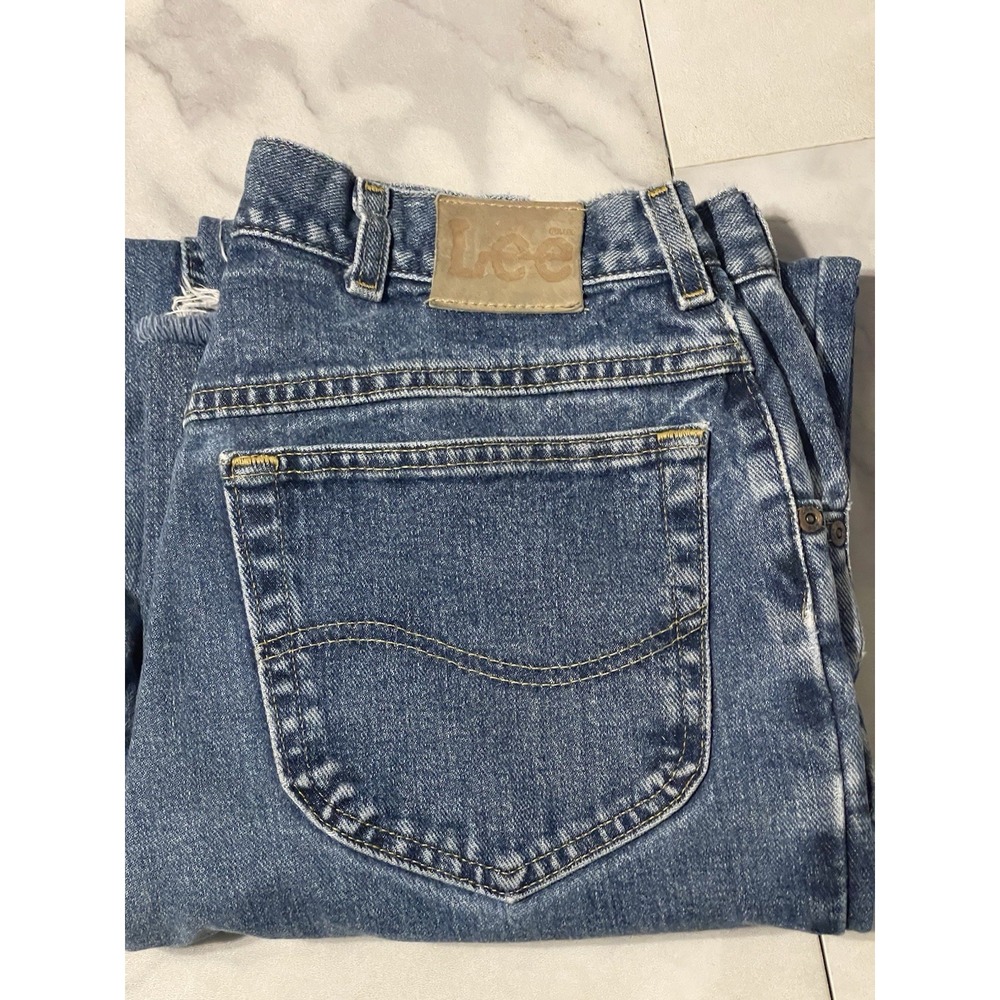 VINTAGE LEE USA MADE‎ DENIM BLUE JEANS WOMENS SIZE 34x32 Relaxed Fit G0156